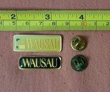 LOT of 2 Wausau Wisconsin Gold Tone Travel Souvenir Jacket Lapel Pin