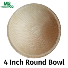 Palm Leaf 4" Round Bowl (1000 Pack) Buy By Box