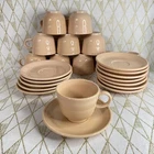 Fiesta Homer Laughlin Coffee Tea Cup Saucer Set Apricot Peach Fiestaware