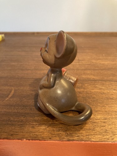 Vintage Josef Originals Mouse Drum Bongos Village Figurine No Tag Closed Eyes - Picture 3 of 7