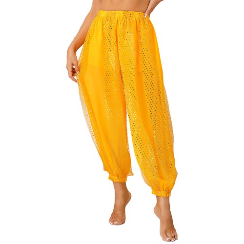 UK Women Belly Dance Bloomers Trousers Sequins Dots Chiffon Pants Party Clubwear - Picture 12 of 83