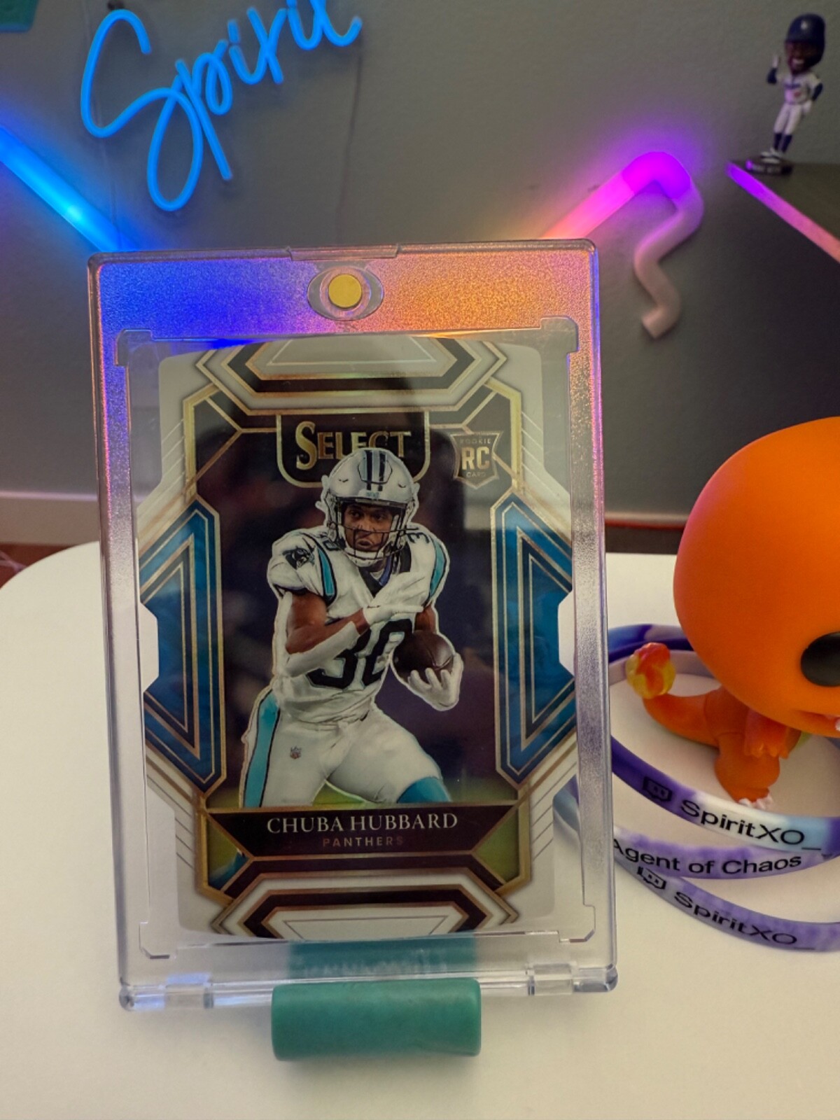 2021 Panini Select #276 Chuba Hubbard White Prizm Die Cut Rookie /99