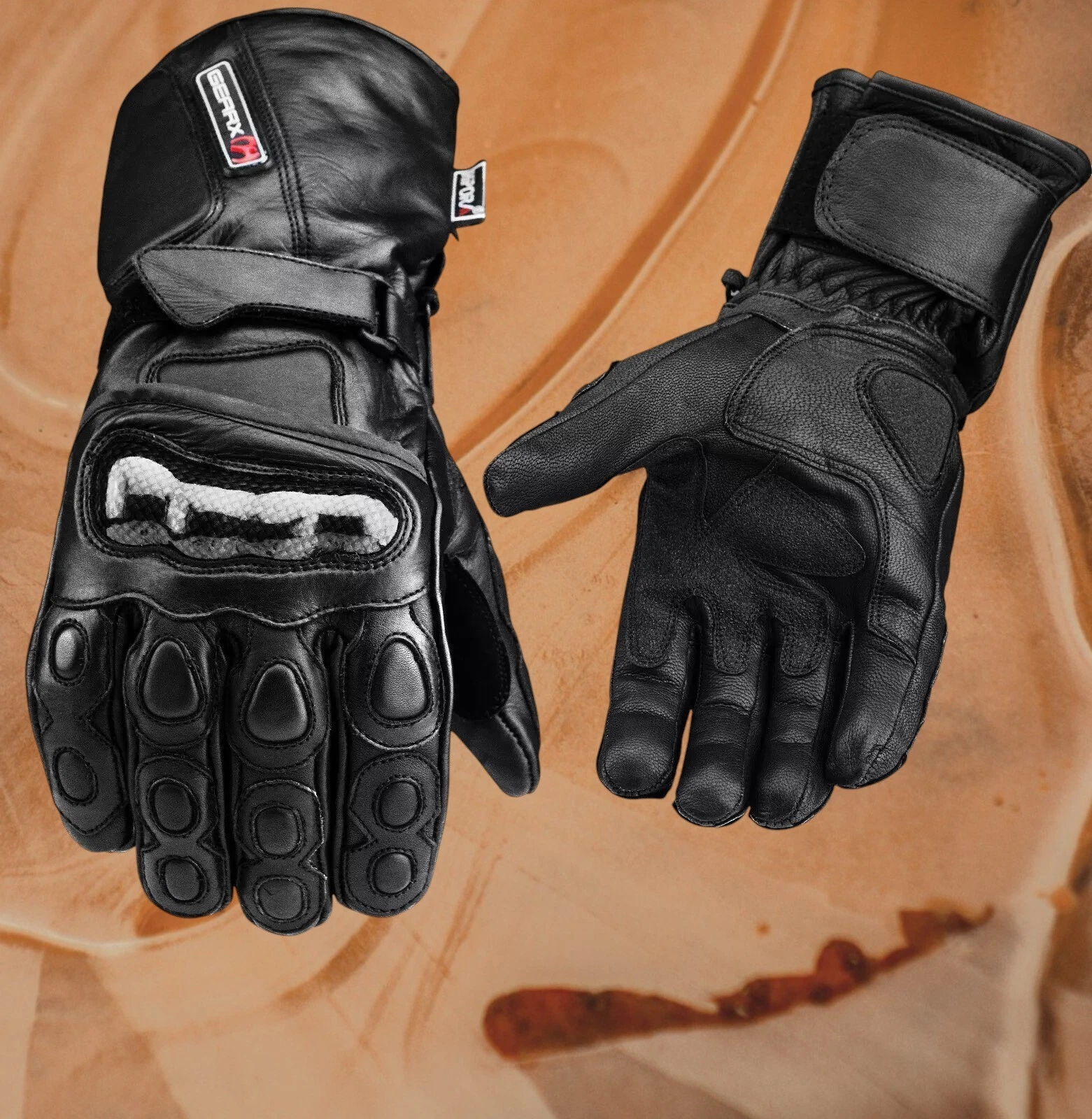 Motorcycle Motorbike Gloves Leather Knuckle Thermal Waterproof Protection Biker