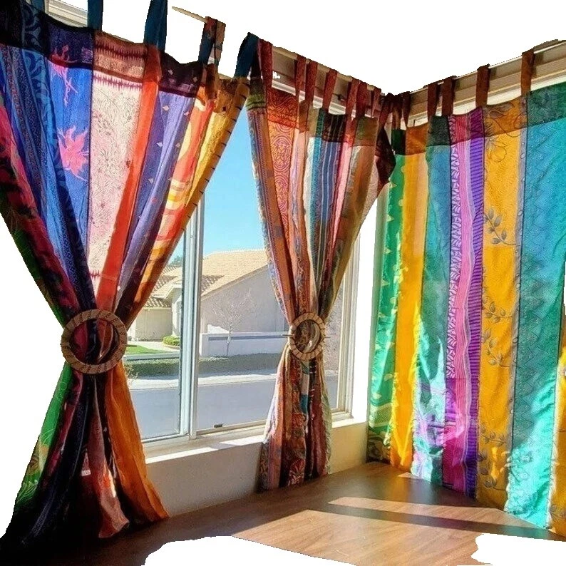 Cortinas de Ventana Patchwork Seda