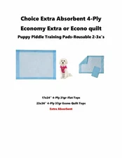 Extra Absorb Puppy Flat Training Pads 17x24" 21gr or 23x36" Quilt Top 46grams