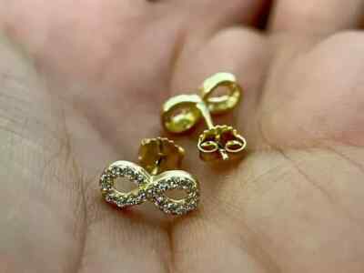 Stud Earrings Moissanite Earrings 14K Yellow Gold Plated