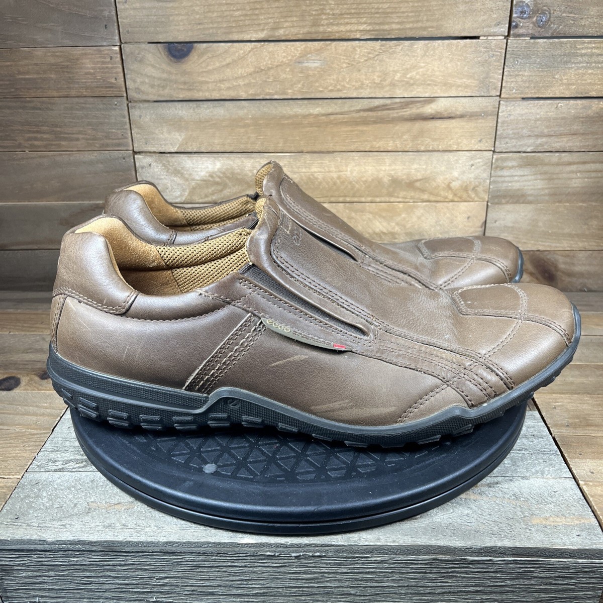 Ecco CFS Terrano Casual Collecton Shoes Mens Sz 11 Brown Leather Casual  Loafer