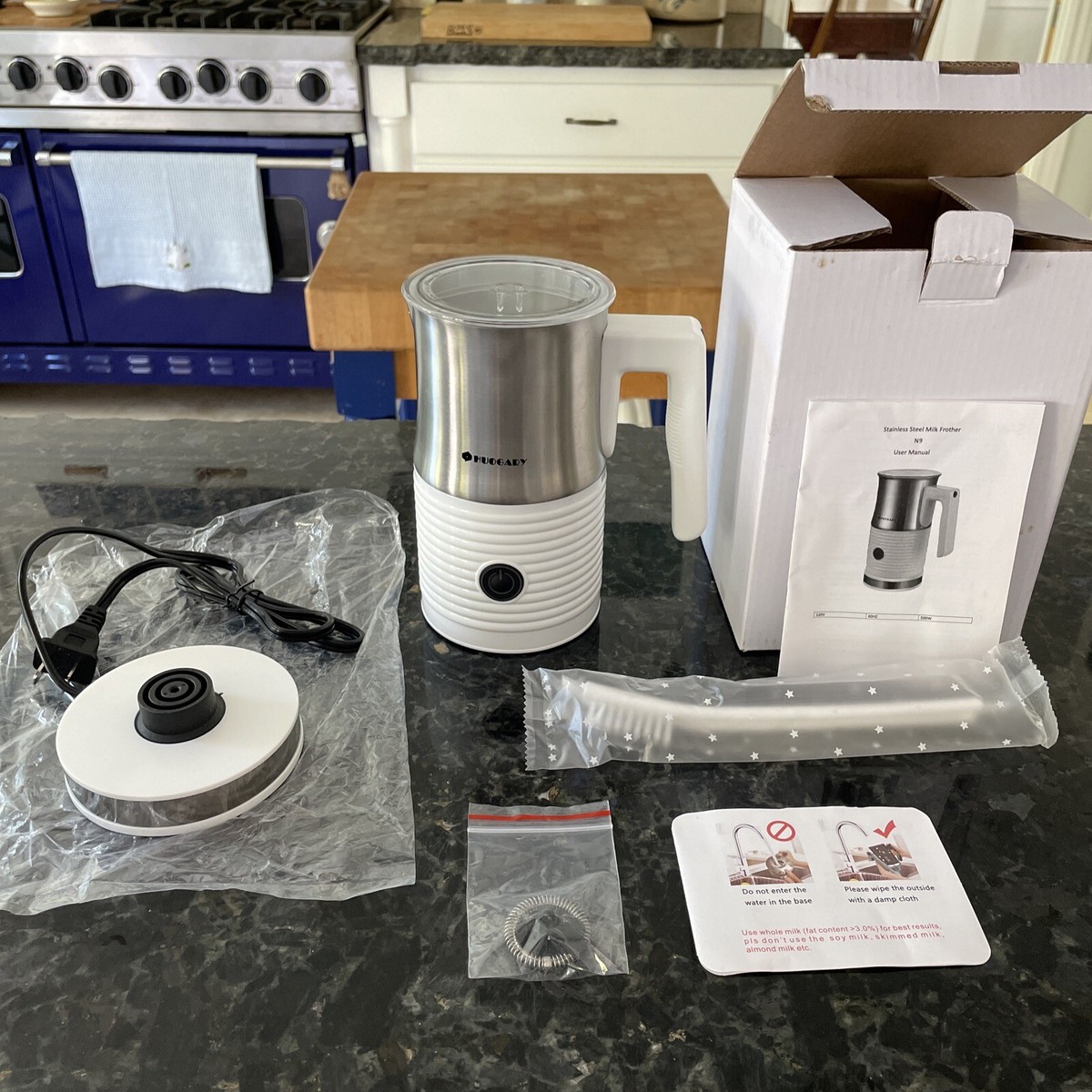 New White Huogary Electric Automatic Heated Milk Warmer Frother 500 W