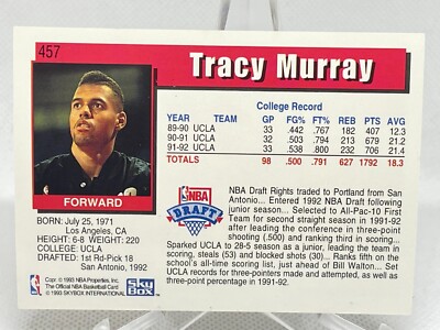 Tracy Murray 1992-93 NBA Hoops #457 Rookie Card RC | eBay