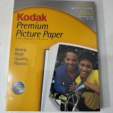 KODAK Premium Inkjet High Gloss Photo Paper 75 Sheets 8.5” x 11”  New Sealed