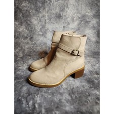 Loft Boots Size 6 M Ladies Cream Suede Ankle Boots Zip Up