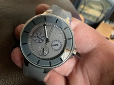 Vince Camuto triple date dial mens watch new batt soft band grey dress style