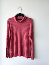 Banana Republic Sweater Roll Neck Pink Ribbed Knit Long Sleeve Women S Preppy