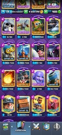 CR/LVL 78 ( 23 CARD 16 LV MAX  42 CARD 15 LV ) 13K TROPHY |274 EMOTE & 22 TOWER