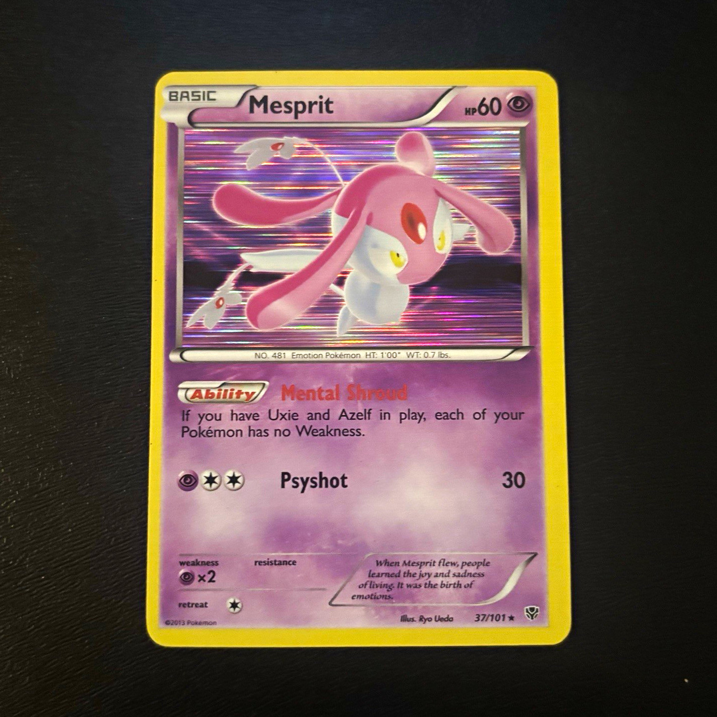 Pokemon Mesprit 37/101 Plasma Blast 2013 Holo