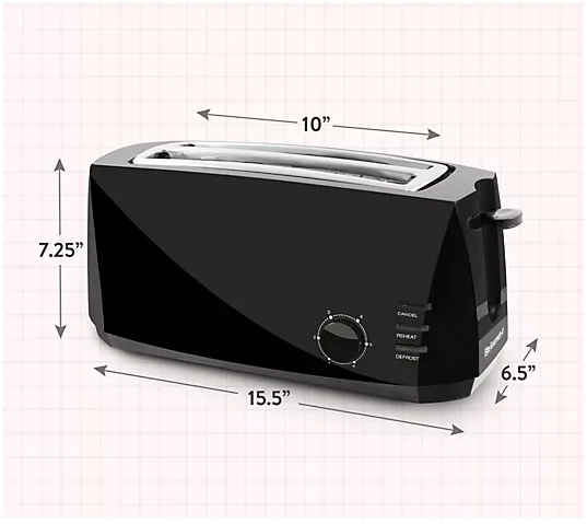 Tostadora Elite Gourmet 4 Rebanadas Ranura Larga Cool Touch Color Negro Foto 4 de 4