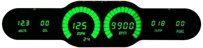 Intellitronix 6 Gauge Bar Sweep Digital Universal Panel DP10004 - Green DP10004G