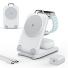 15W Fast Magnetic Wireless Charger Foldable Charging Stand for iPhone 17/Airpods