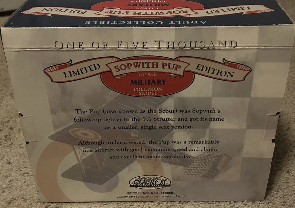 GEARBOX British Military WW1 Sopwith Pup Airplane 1:32 1/5000 Limited Edition - Image 4 of 4