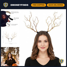 Large Deer Antler Headband - Realistic Tree Branch Headdress for Costumes Part