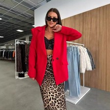 Women's Casual Blazer Jacket Long Sleeve Lapel Open Front Office Suit Coat Fall
