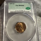 1947-D Lincoln Wheat Cent 1c BU CAC MS63RD
