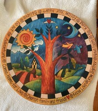 Sincerely Sticks 18" Wooden Lazy Susan DANCING BIRDS made in USA