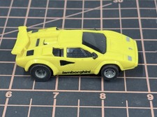 TYCO LAMBORGHINI COUNTACH Yellow SLOT CAR NICE  CLEAN 100 COMPLETE Car