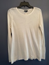 The Limited Ladies Cream Long Sleeve Loose Knit Straight Cut Sweater Sz Large