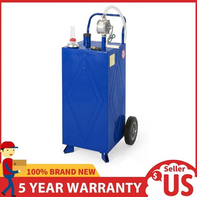 #ad Gas Caddy Storage Tank with Pump amp; Wheels 30 Gallon Fuel Fluid Diesel Transfer $185.99