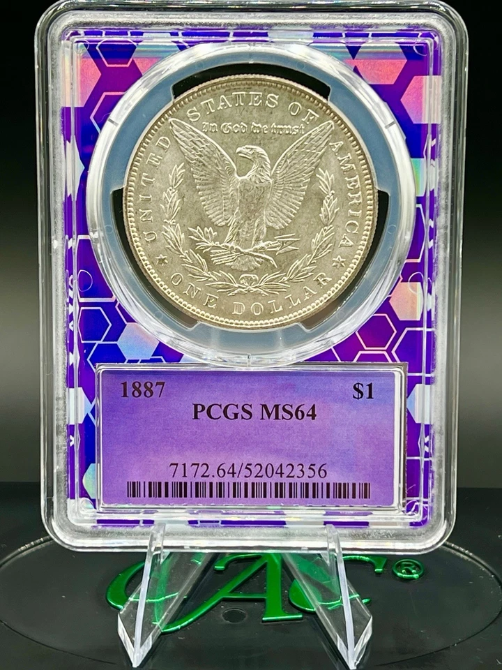 1887-P BERT Label End Roll Toner Trader Bea PCGS MS64 - Beautifuly Toned - Image 3 of 4