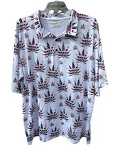 Obnoxious Golf Shirt American Flag Pot Leaf Patriotic Golf Polo Performance 4XL