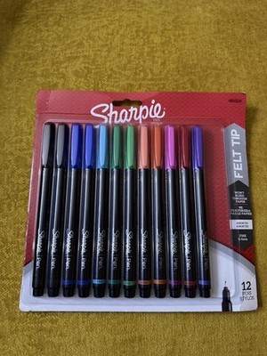 Sharpie Pen Styli Felt Tip 0.4 Fine Tip Assorted Colors 12 Pack