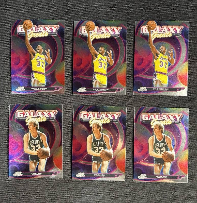 Topps 2024-25 Chrome Galaxy Greats Insert Magic Johnson Larry Bird GG-30 GG-10