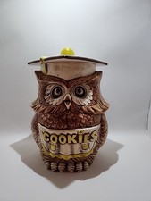 VINTAGE 11 Inch TREASURE CRAFT OWL GRADUATE COOKIE JAR MADE IN USA 1960S Used