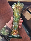 Nice Green Northwood Carnival Glass Standard Size Tree Trunk Vase