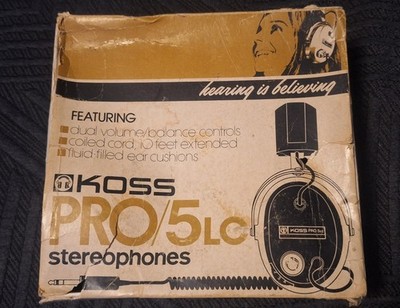 1974 KOSS Pro/5LC Vintage Stereophones, New, Never Used, W/ Warranty,...