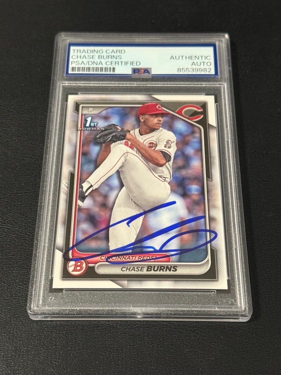 Chase Burns autograph signed 2024 1st Bowman baseball card PSA