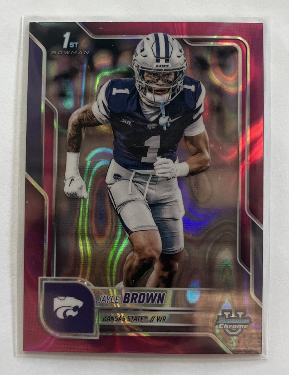 2025 Bowman University Chrome - Jayce Brown #71 Pink Lava Refractor