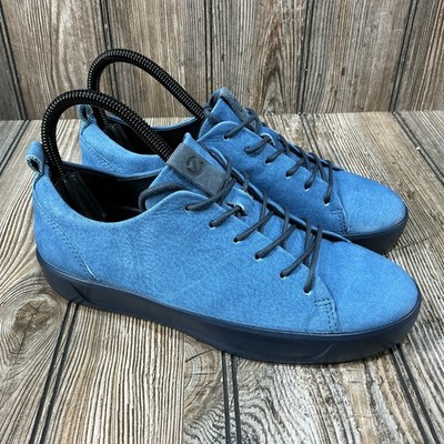 Ecco Shoes Womens Soft 8 Blue Leather Lace Up Casual Comfort Size 36 EU 5 US
