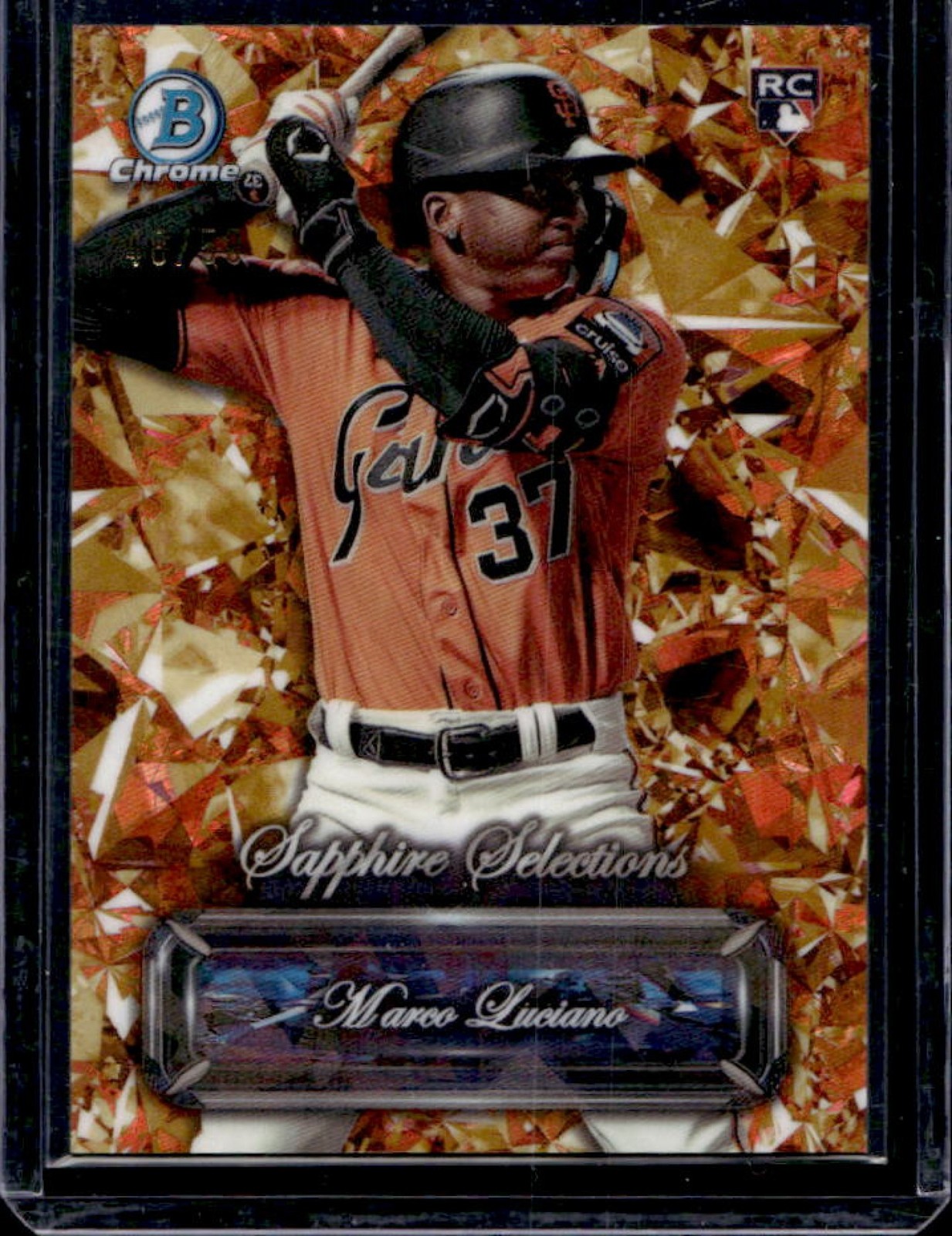 2024 Bowman Sapphire Marco Luciano Selections RC Gold Refractor #48/50 Giants