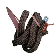 Braided Rope Leather Dog Leash 102 Metal Clip...