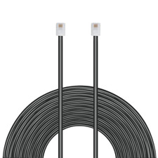 33 Feet Telephone Landline Extension Cord Cable Line Wire with Standard RJ-11 6P