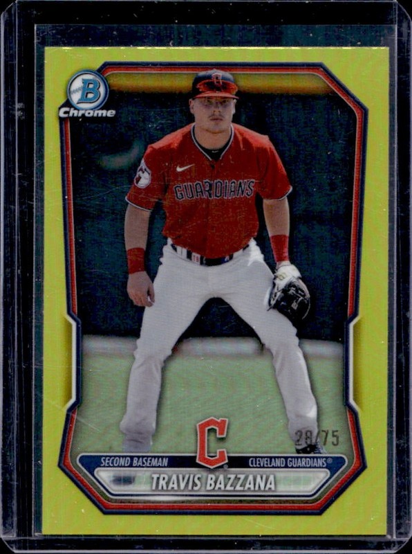 2026 Bowman Travis Bazzana Chrome Prospects Yellow Refractor #/75 Guardians