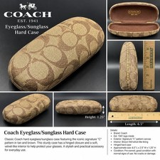 Coach Signature C Tan Brown Hard Eyeglass Sunglass Case