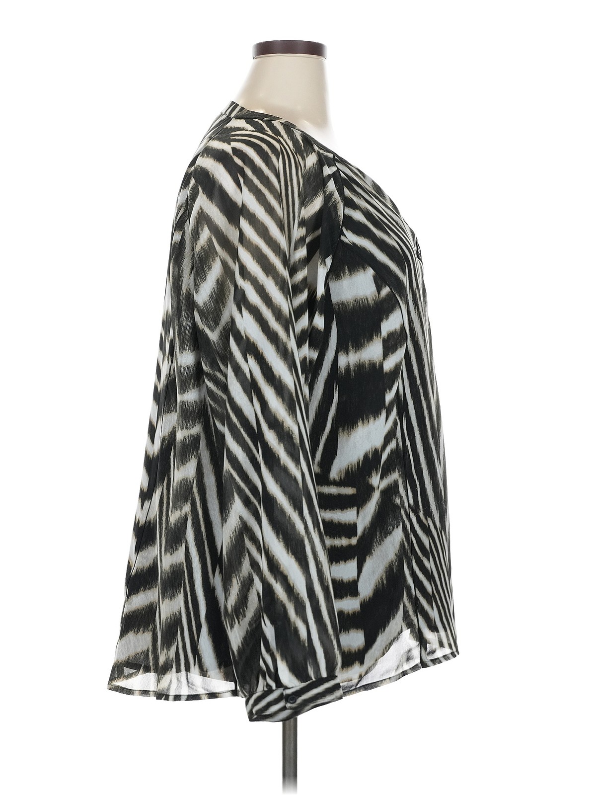 Calvin Klein Women Black Long Sleeve Blouse 2X Plus thumbnail 3