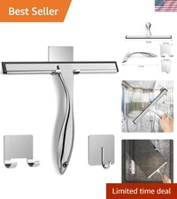 All-Purpose Stainless Steel Shower Squeegee for Shower Glass Door with 2 Adhesiv