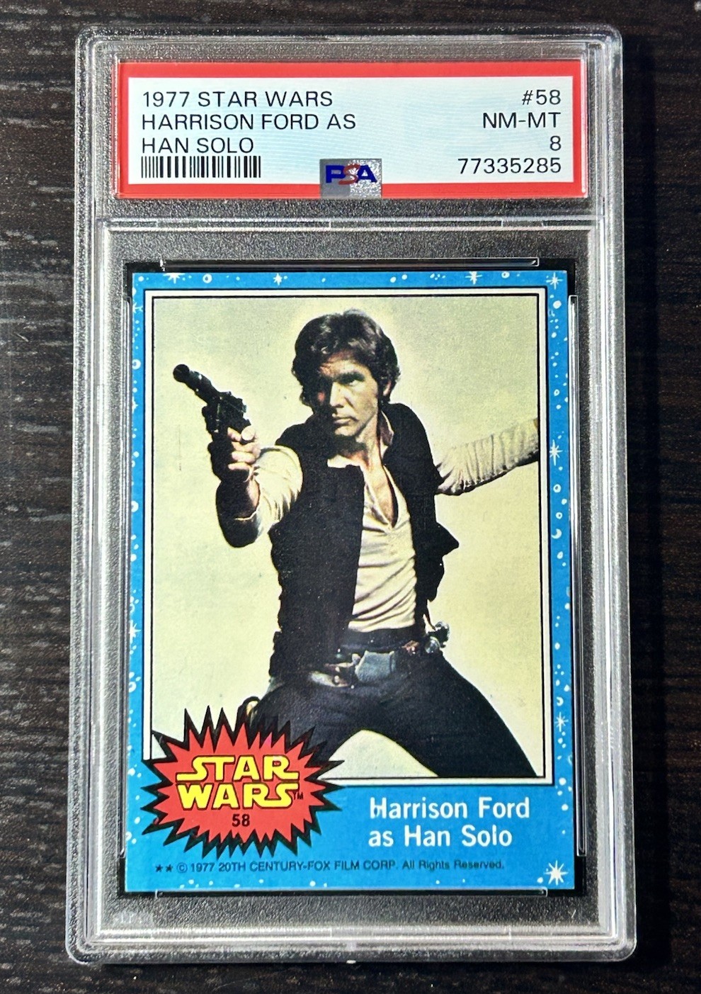 1977 Topps Star Wars #58 Harrison Ford As Han Solo PSA 8! NM-MT 🔥Hot Card!!