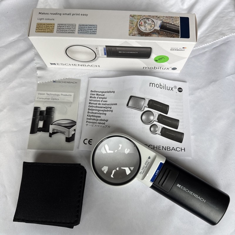 Eschenbach Mobilux LED Magnifier 3x 12D 250 New Germany