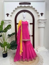SALWAR KAMEEZ INDIAN WEDDING PAKISTANI PARTY WEAR SHARARA BOLLYWOOD SUIT DRESS